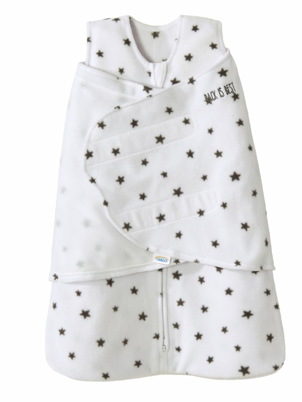 *New* Halo Baby Sleep Sack Swaddle- White with Black Stars